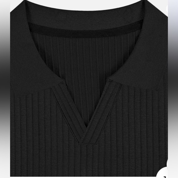 NWTGnvviwl man’s muscle ,black, short sleeve, slim fit ribbed knit shirt, size L - Picture 4 of 11